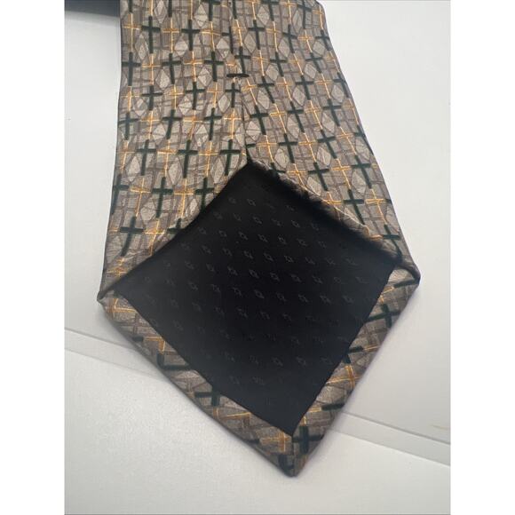 EXTRA LONG 63” Cristians Closet 100% Silk Neck Tie BEAUTIFUL Christian Crosses - Picture 4 of 5